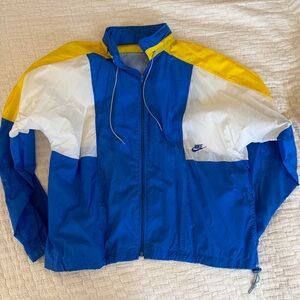 Vintage 90’s Nike Colorblock Windbreaker Blue White Yellow XL